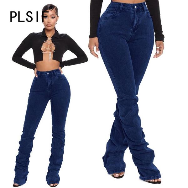 

women's pants & capris european fashion denim long pant solid high waist ruched slim trousers ladies jeans, Black;white