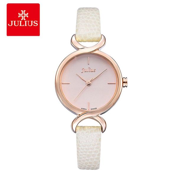 

wristwatches julius simple small dial women dress watches classic white leather ladies bracelet watch fashion quartz wristwatch, Slivery;brown