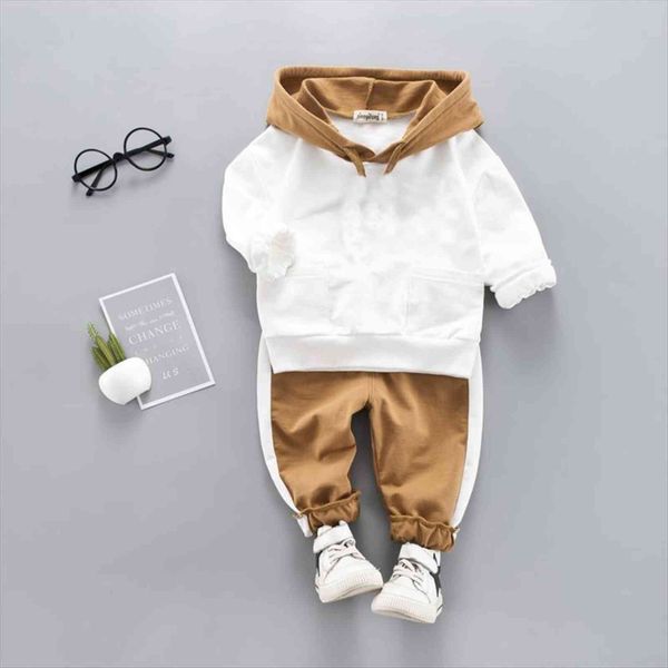 

toddler baby boy hooded casual clothing set sweatshirt long sleeve autumn boys kids outfits tracksuit suits children clothes, White