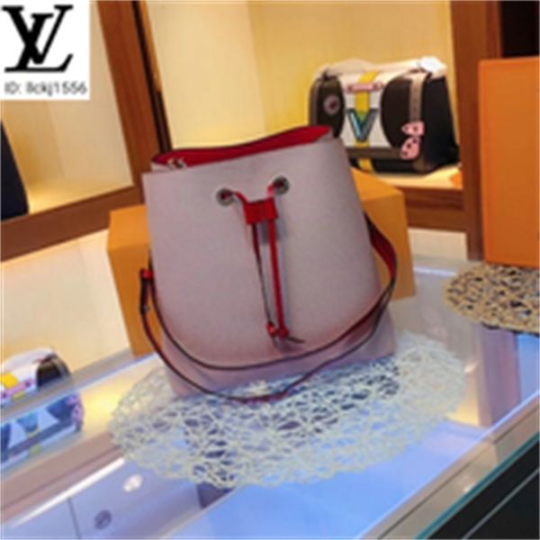 

bags brand shoulder designer luxury totes m44022 pink water cross ripple bucket handles bag bags women handbags body iconic bag, Red;black