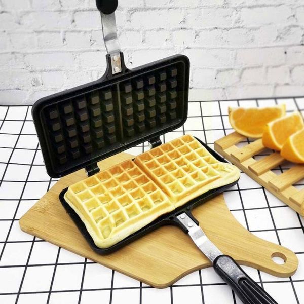 

baking moulds non-stick waffles maker mold portable iron machine gas breakfast cake oven egg bubble household pan kitc e0r7