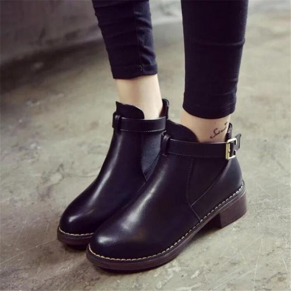 

boots autumn and winter quality women's booties thick with smooth comfortable fashion casual, Black
