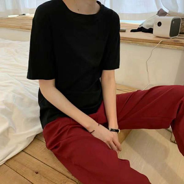 

2021 new fashion summer basic knife solid t-shirt casual cotton short womanly sleeve women's t-shirts reob, White