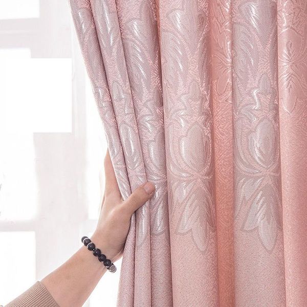 

curtain & drapes 2021 design fabric high shading european jacquard modern gray/pink/blue customized finish blackout living room
