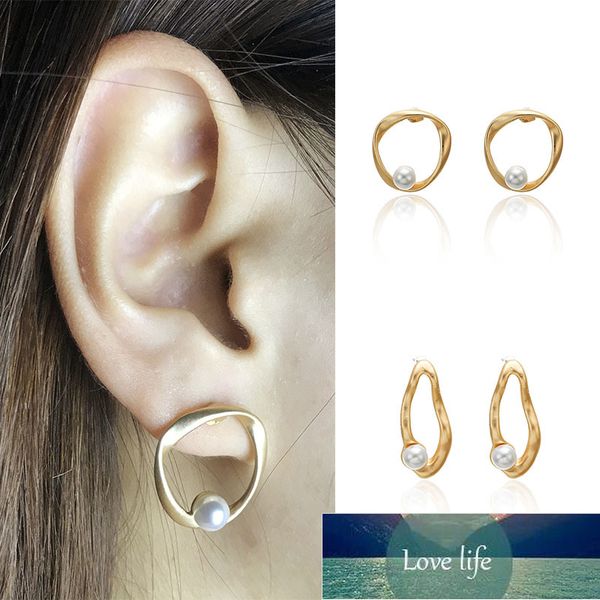 

fashion anting-anting vintage tidak teratur mutiara anting-anting untuk wanita brincos geometris korea earringsdiy hadiah perhiasan pesta pe, Golden;silver