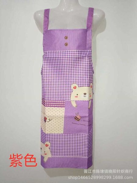 

apronskorean fashion strap type thickened peach skin velvet inclined household women's kitchen apron labor protection