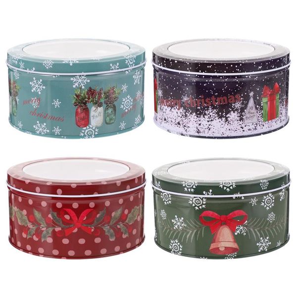 

gift wrap 4pcs decorative candy boxes delicate biscuit tins (assorted color)