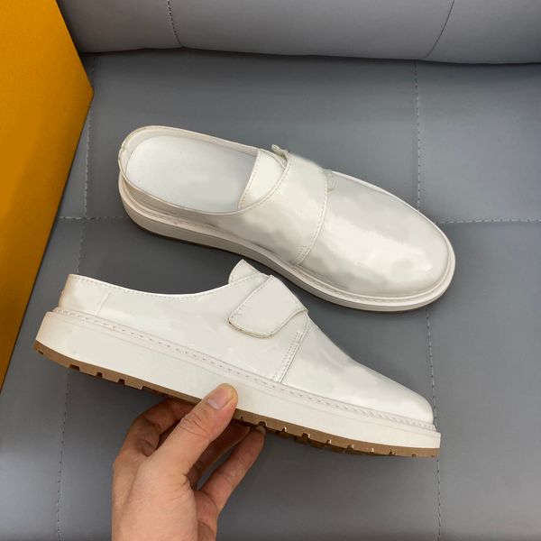 

2023 men easy mule fur flat slippers mens sandals colourful mules slipper fashion casual goatskin size 38-45 with box, Black