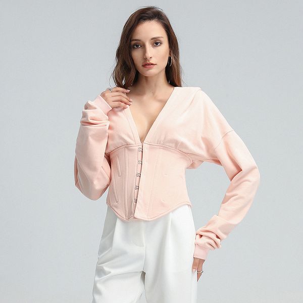 

tunic solid basic sweatshirt for women hooded collar long sleeve sweatshirts female 2021 fall fashion new tide, Black