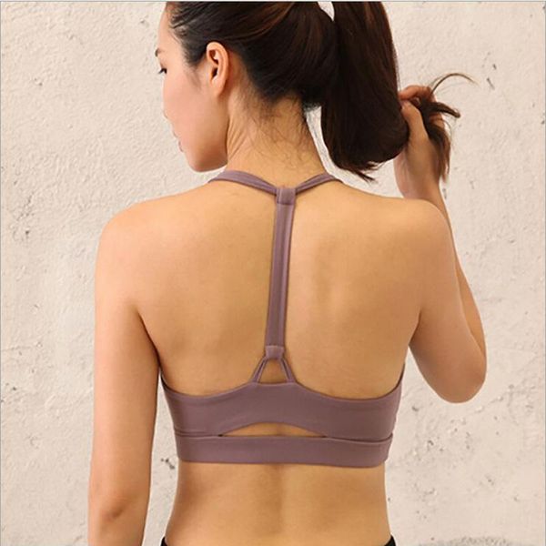 

gym clothing women sport bras double bandeau fitness vest underwear padded t-back running yoga bra seamless -proof sexy, White;black