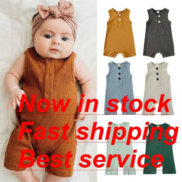 

jumpsuits 2021 born infant baby girl boy solid romper summer jumpsuit sleeveless playsuit outfit 0-18m, Blue