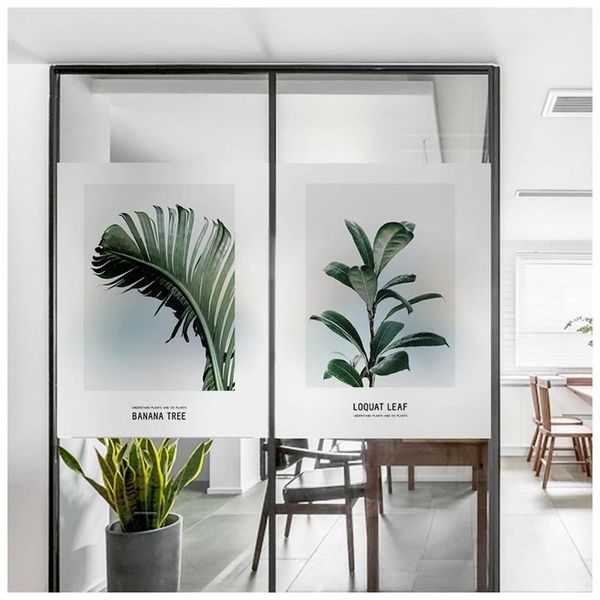 

window stickers custom size electrostatic frosted nordic deer decor plant glass film for bathroom kitchen living room bedroom