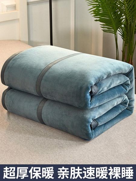 

thickened warm winter mattress coral fleece blanket bed sheet blanket quilt anime