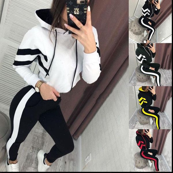 

brand new 2 piece set women hoodies pant clothing set warm clothes ladies solid women set pants suit female, Gray
