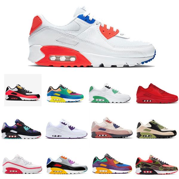 

mens casual shoes 90 women sports sneakers camo orange green infrared triple white black volt yellow univeristy red trainers