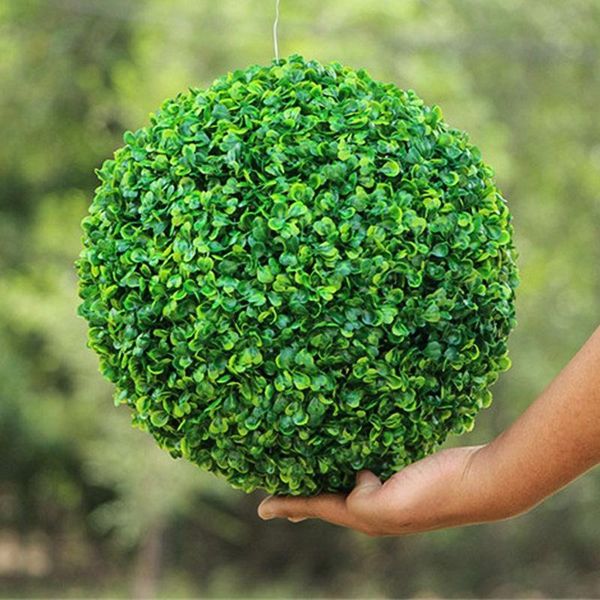 

decorative flowers & wreaths 4pcs artificial plants milan grass ball plastic boxwood balls eucalyptus wedding party home outdoor decoration