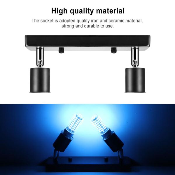 

lamp holders & bases modern 2 heads lights wall sconces rotatable e27 holder spot rectangular ceiling mounted lighting fixture