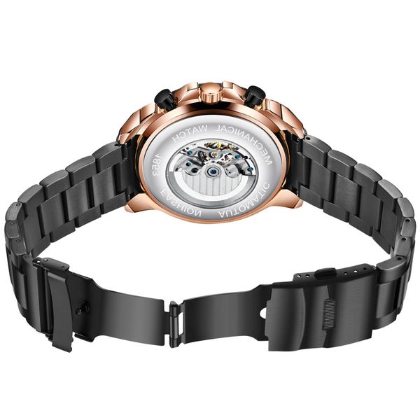 

2021 lige new brand men mechanical watch automatic fashion luxury stainless steel male calendar week clock relogio masculino, Slivery;brown