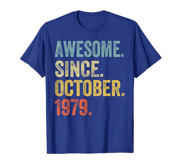 

awesome since october 1979 shirt vintage 40th birthday t-shirt, White;black