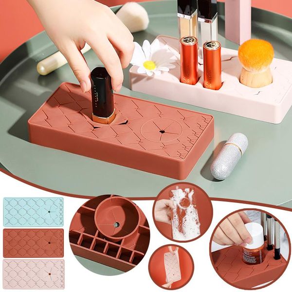 

silicone lipstick storage rack deskcosmetics eyebrow pencil multi-level rack