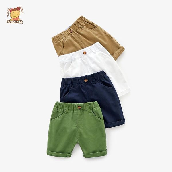 

shorts kids solid pants for casual summer rawstring cotton children toddler beach baby clothes boy 2021 fashion, Black