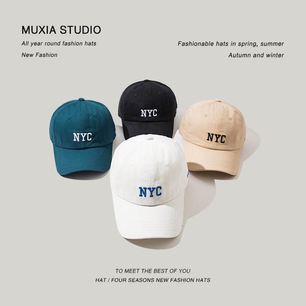 

embroidered letter nyc baseball cap for women, Blue;gray