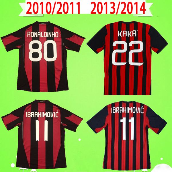 

2010 2011 2013 2014 retro soccer jersey vintage football shirt 10 11 13 14 classic ac maglia da calcio maldini inzaghi milan ronaldinho ibra, Black;yellow