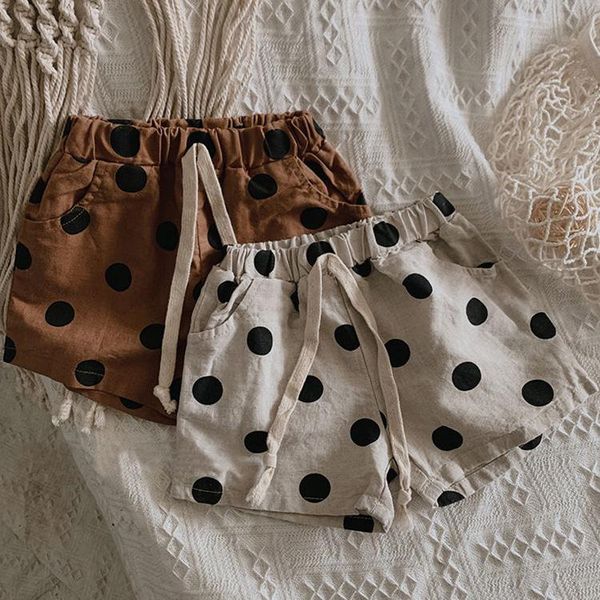 

shorts 2021 girls boys dots fashion spring summer kids clothes 1-7 years, Black