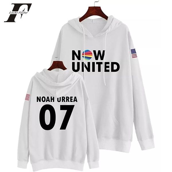 

women's hoodies & sweatshirts now united hooded flag noah urrea 07 pullover harajuku tracksuit kpop 2021 usa men/women print, Black