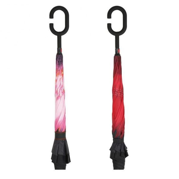 

reverse rain umbrella for women folding double layers for men self stand women's c-handle umbrella inverted windproof u jllirb