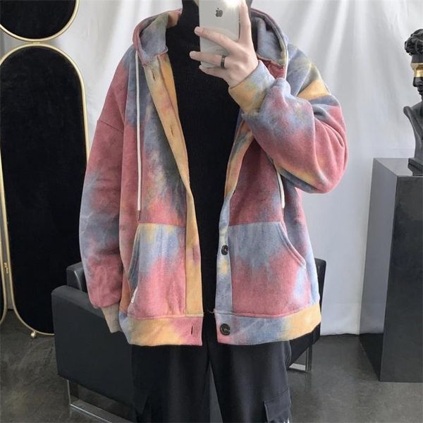 

men's hoodies & sweatshirts zipper hoodie men sweatshirt cardigan mens tie-dye male, Black