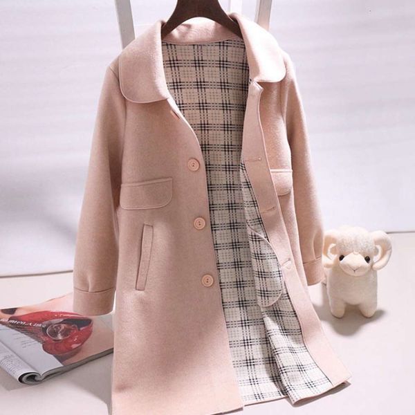 

doll collar tweed coat women's new korean style in autumn and winter 2020, Black