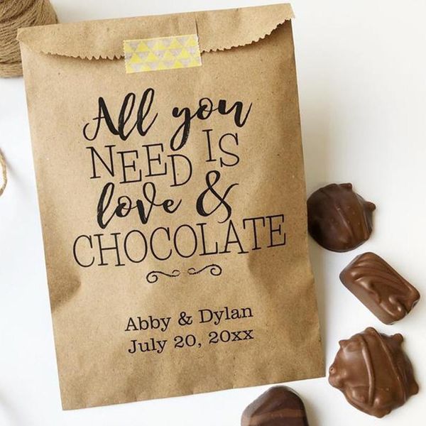 

gift wrap custom wedding favors - favor bags candy bags- cookie bridal shower buffet