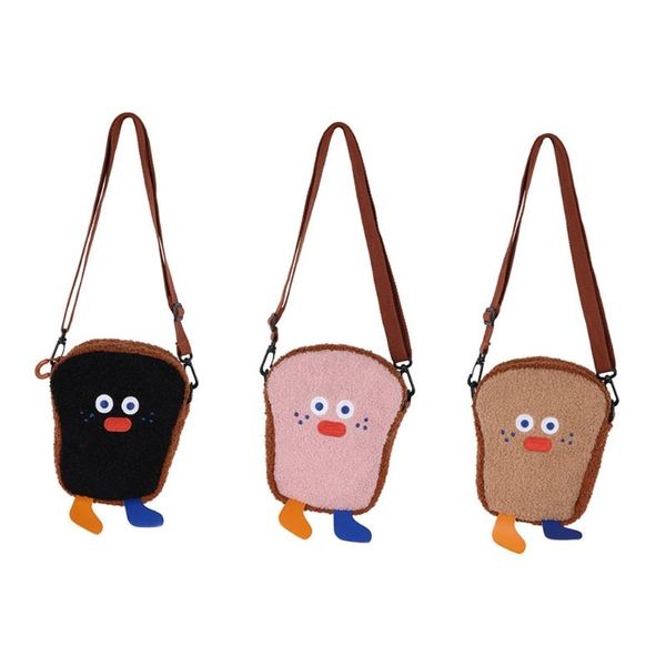 

cross body cute toast lamb wool shoulder bag personality fashion women messenger h8wd