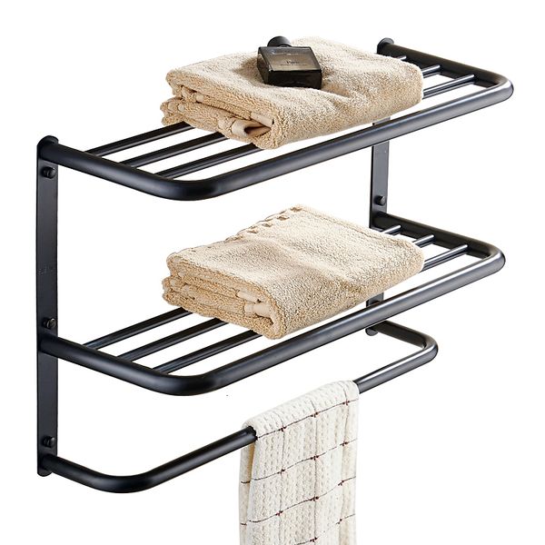 

2021 new black back 304 stainless steel three towel modern bathroom product owxp