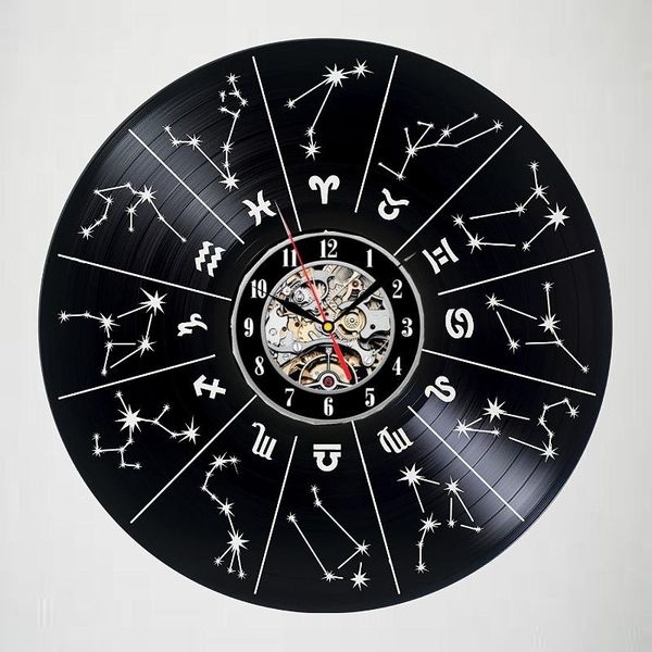 

wall clocks zodiac signs record clock horoscope - exciting guest room decor