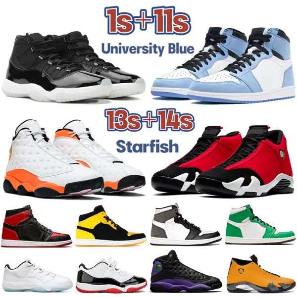 

2021 university blue 1 1s basketball shoes dark mocha 11 11s 25th anniversary bred 13 13s starfish 14 14s men women sneakers