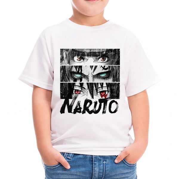 

new 2020 summer childrens/youth kakashi anime naruto t-shirt boy girl baby casual uzumaki/sasuke kids t shirts clothing, Blue