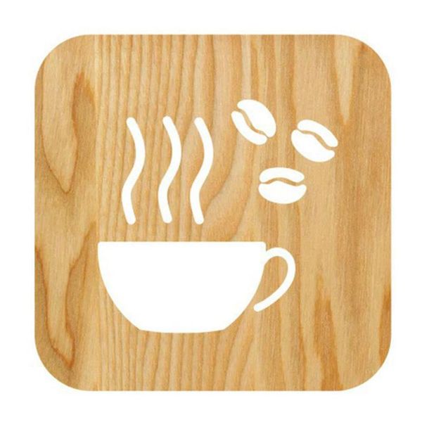 

coffee cup shape acrylic solid wood table lamp led night light desksmall ornaments bedroom lamp