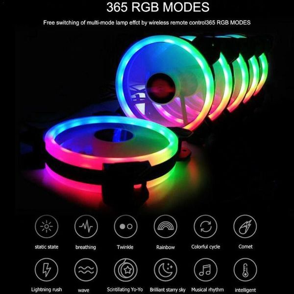 

lapcooling pads 12cm rgb led fan cooler with remote controller cpu water quiet pwm case gaming silent radiator n7g6