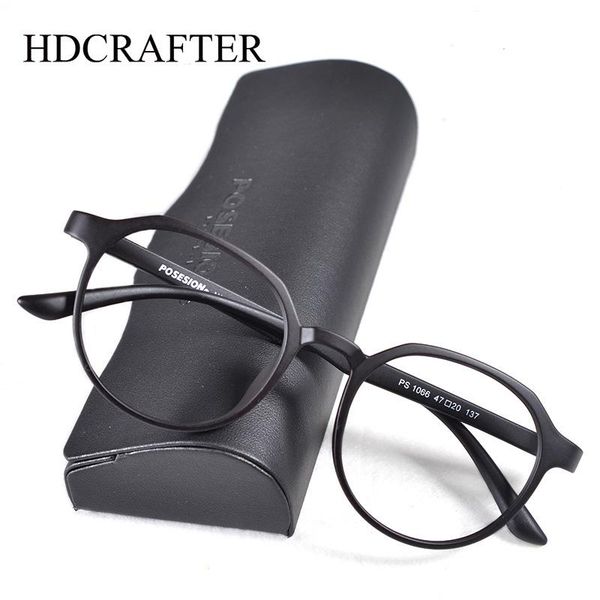 

fashion sunglasses frames hdcrafter ultralight myopia prescription glasses frame tr90 computer men women optical eyeglasses oculos, Black