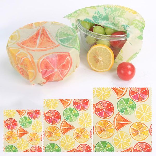 

food savers & storage containers 3pcs beeswax wraps grade cloth fruit fresh keeping seal kitchen eco-friendly reusable organic
