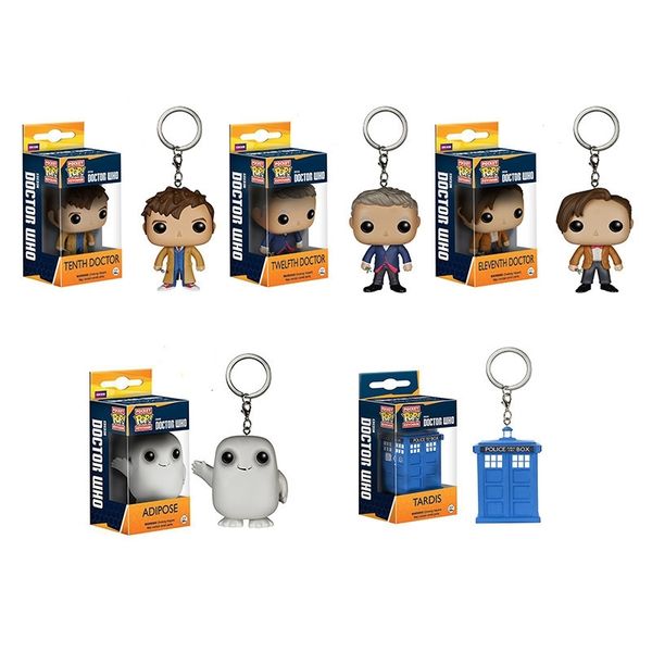 

funko pop doctor who police booth tardis pendant key chain doll