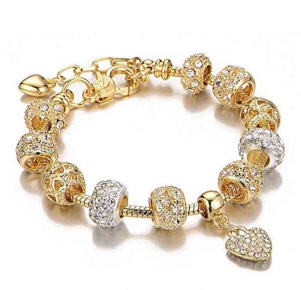 

very popular gold jewellery bead bracelet crystal charm bangle, Golden;silver