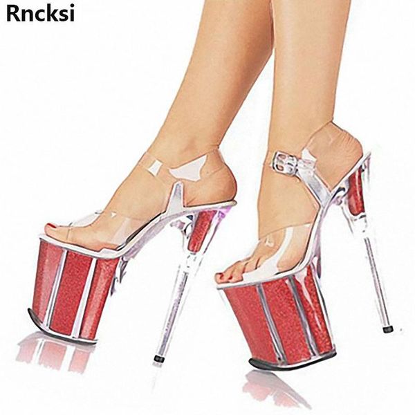 

rncksi new pole dancing shoes 8 inch high heels buckle mature nightclub model women's shoes, Black