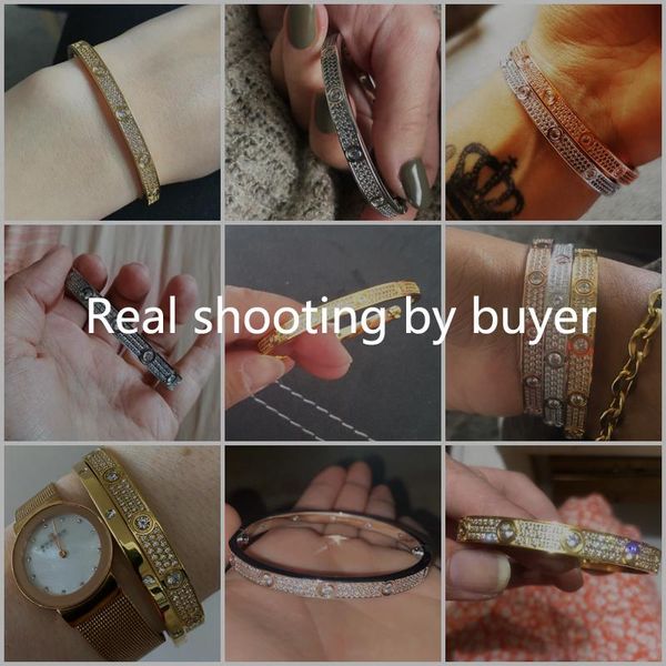 

bangle brand products bracelets for men women fashion luxury bangles inlaid crystal zircon gold classic style couple bracelet, Black