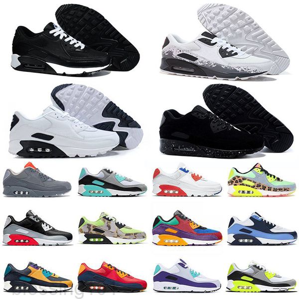 

men sneakers shoes classic 90 men and woman shoes sports trainer air cushion surface breathable sports shoes 36-45 kk88, Black
