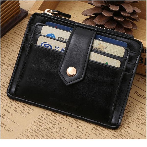 

black red color men women wallet money clip credit card money holder business faux leather stylish simple fashionab jllahy