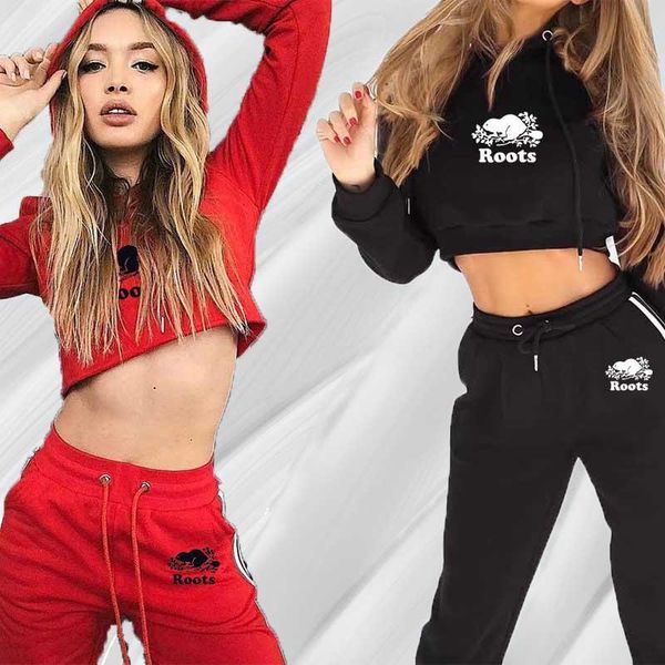 

women's hoodies & sweatshirts 2 piece sports suit fitness solid color exposed navel hoodie pullover sweatpants sweatshirt casual, Black