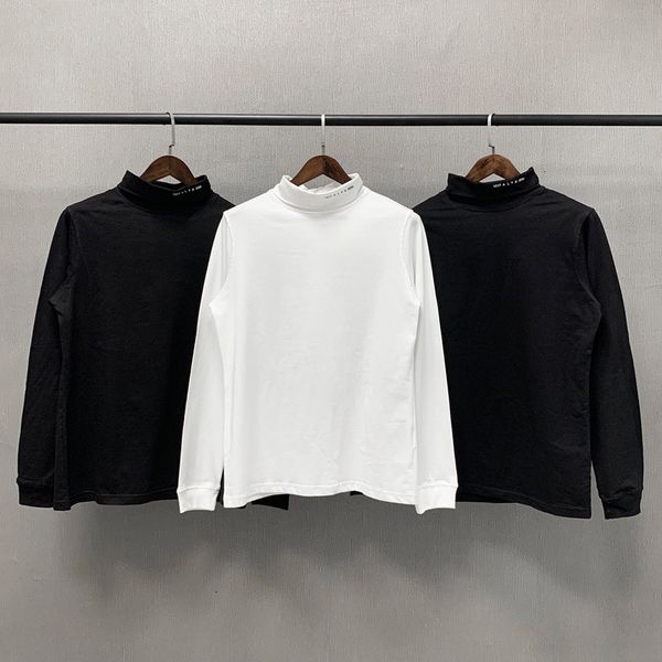 

2021 new long sleeve t-shirt men women neckline 1017 alyx 9sm tee 1:1 turtleneck t-shirts kln0, White;black